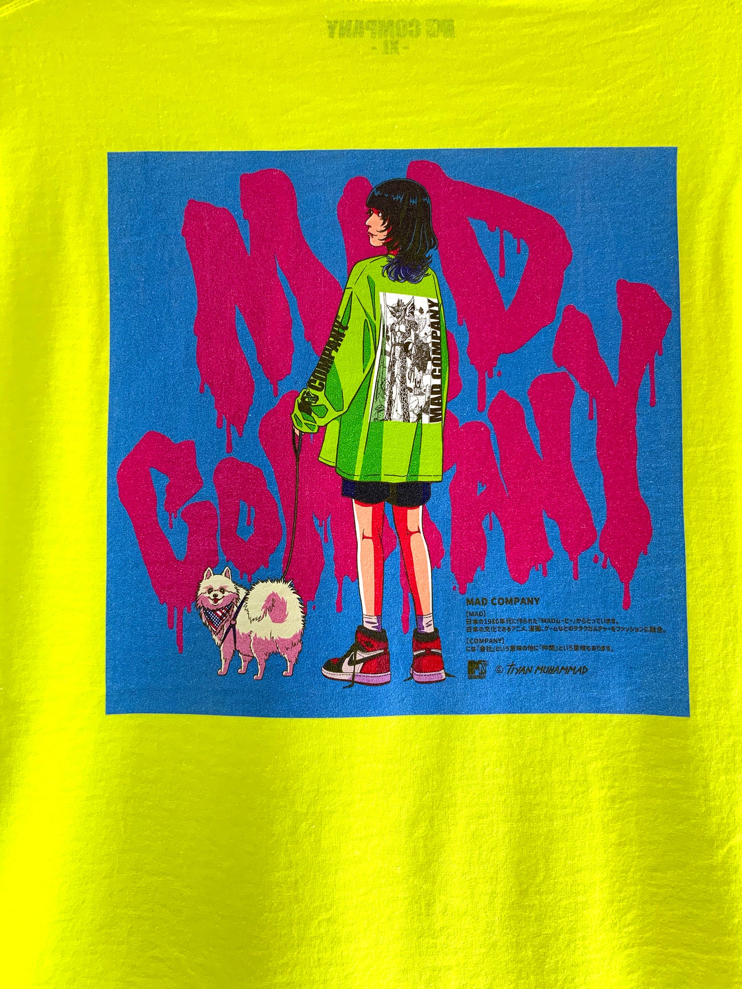 お散歩ガールロンTEE【蛍光イエロー】