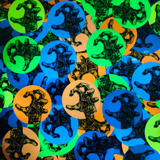 MADハンド 蓄光ステッカー6枚セット (QRコード付き)