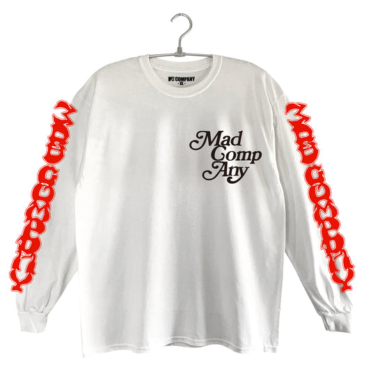 滑走髑髏丸ロンTEE【ホワイト】