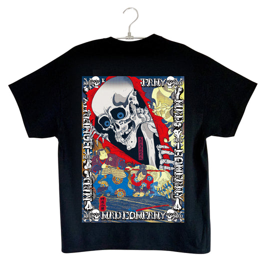滑走髑髏丸TEE【ブラック】