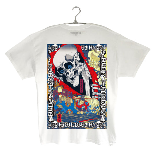 滑走髑髏丸TEE【ホワイト】
